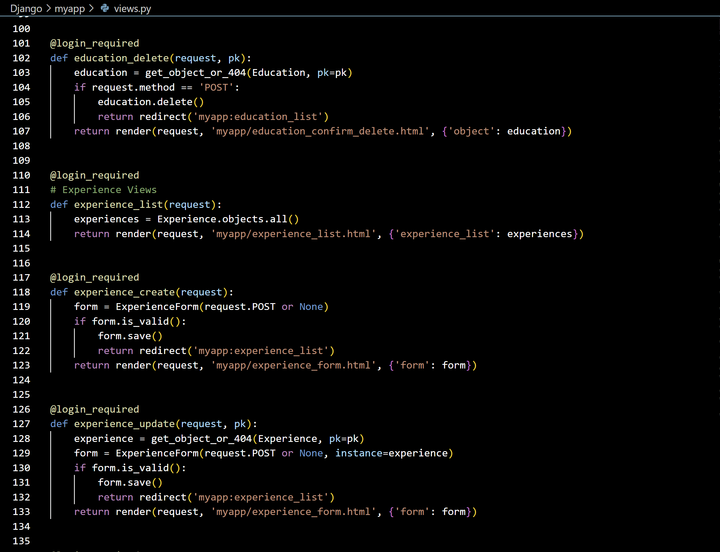 code snippet Django